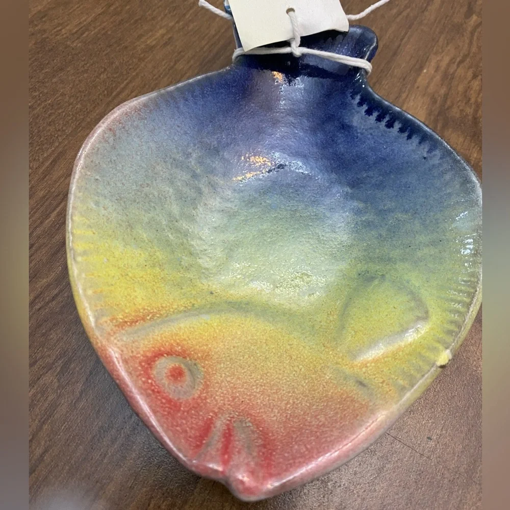Red and Yellow Fish Decor Accessory with Shimmering Finish